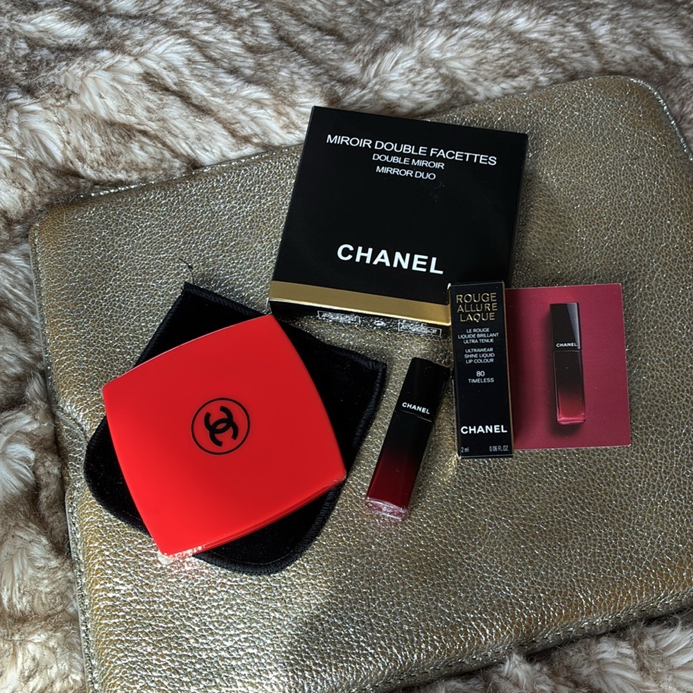 Chanel red double compact mirror & Lip color - Picture 6 of 6